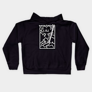 Linear dragon and knight Kids Hoodie